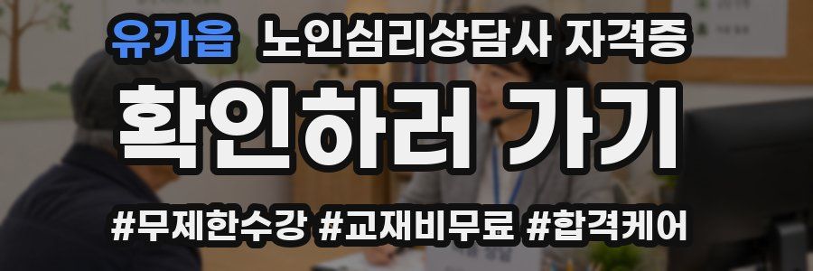 유가읍 노인 심리 상담사 자격증