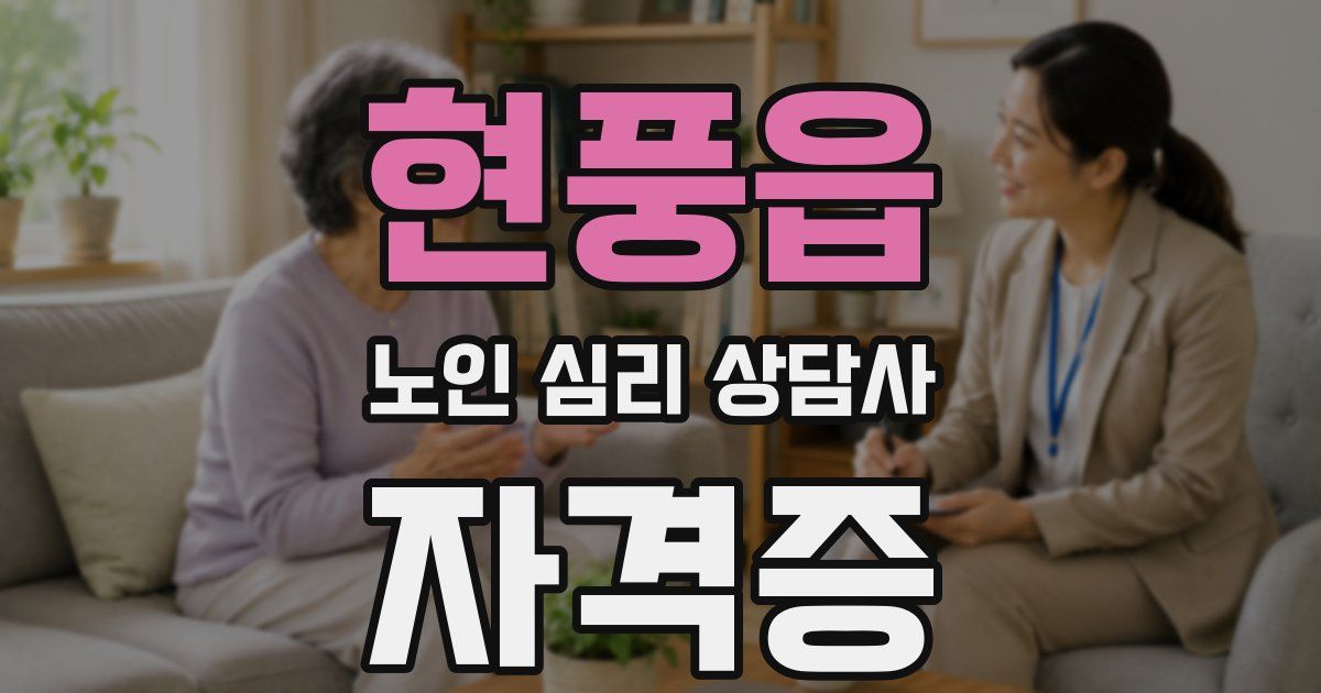 현풍읍 노인 심리 상담사 자격증