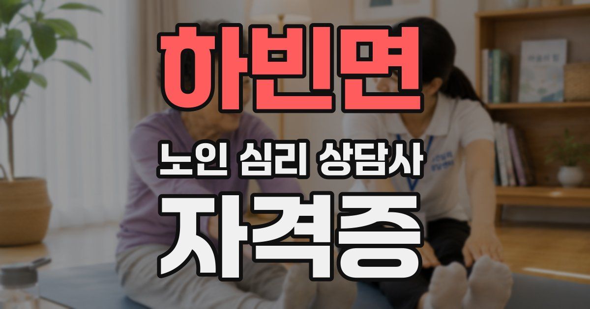 하빈면 노인 심리 상담사 자격증