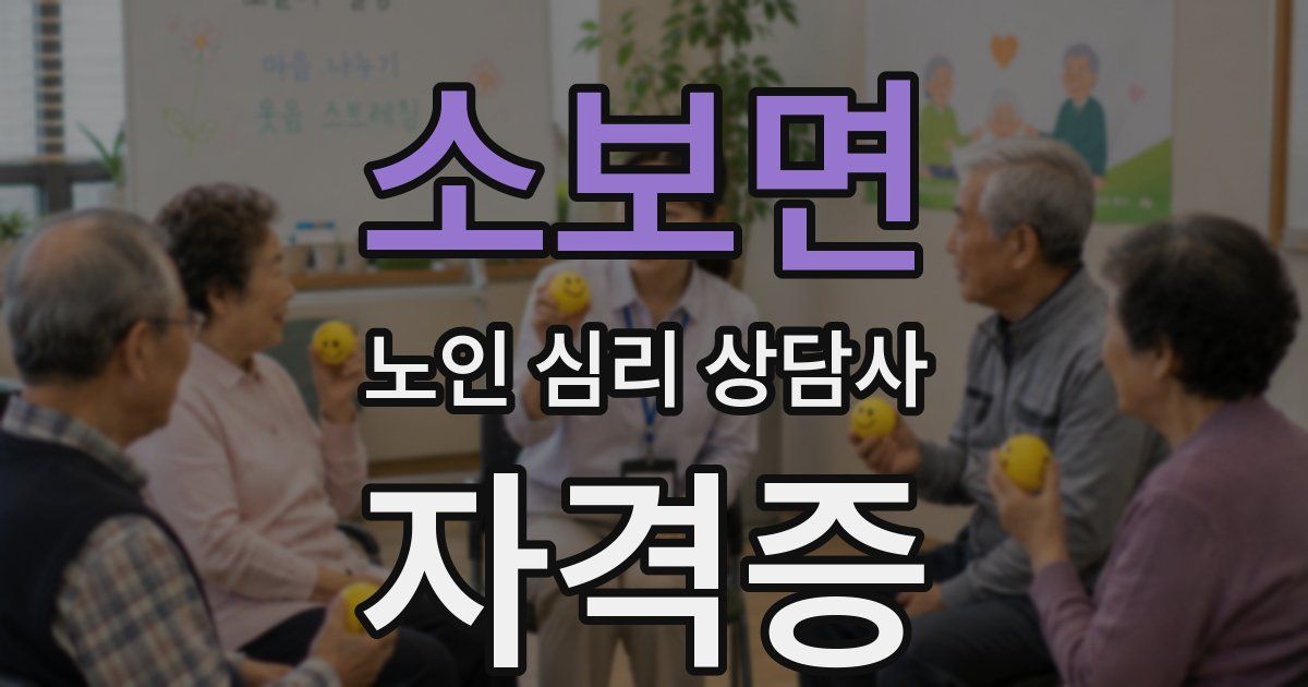 소보면 노인 심리 상담사 자격증