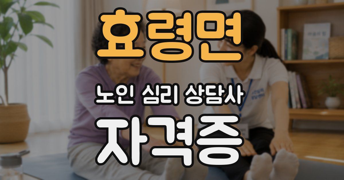 효령면 노인 심리 상담사 자격증