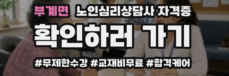 부계면 노인 심리 상담사 자격증