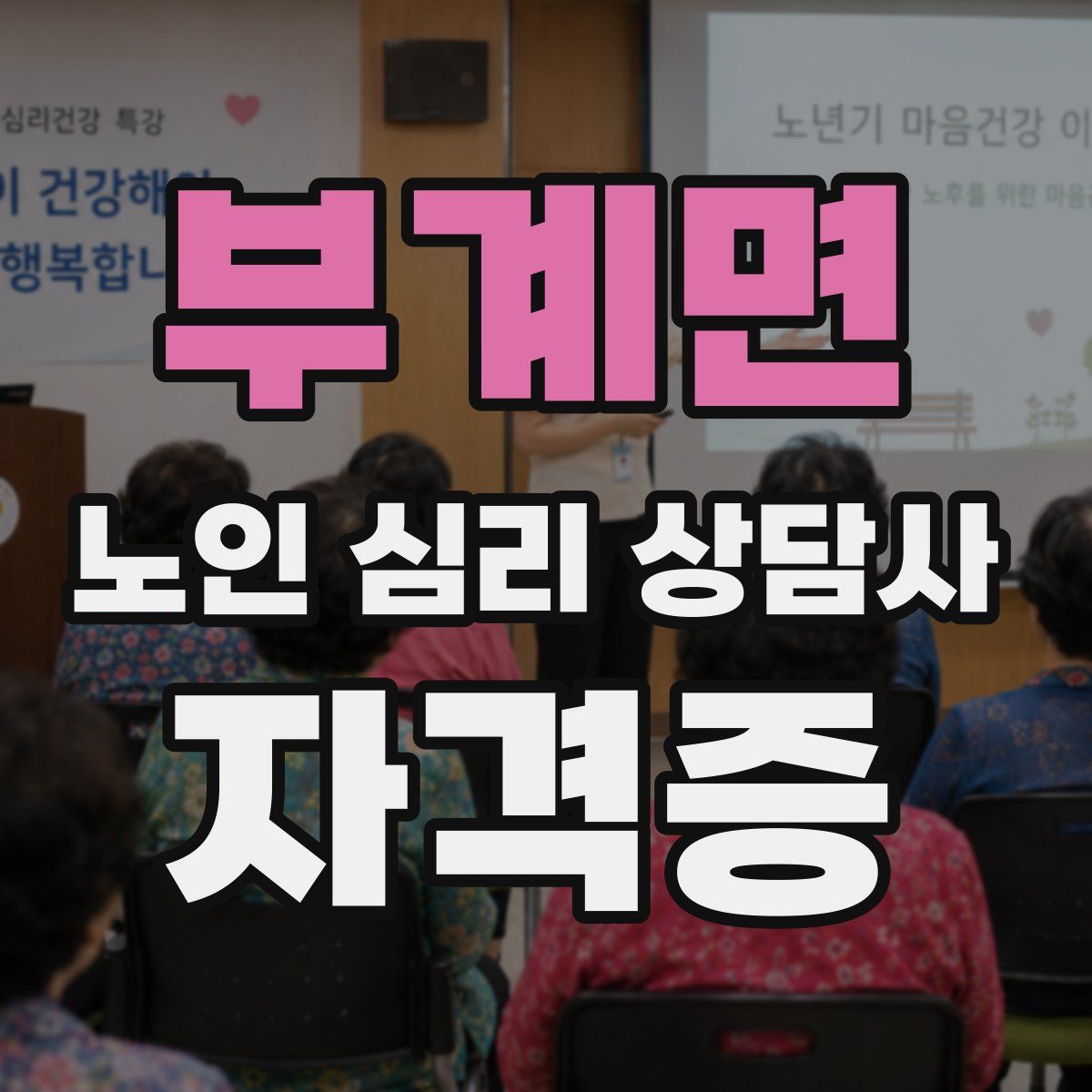 부계면 노인 심리 상담사 자격증