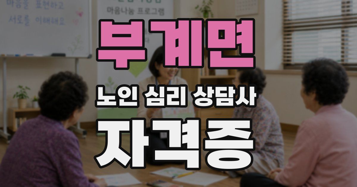 부계면 노인 심리 상담사 자격증