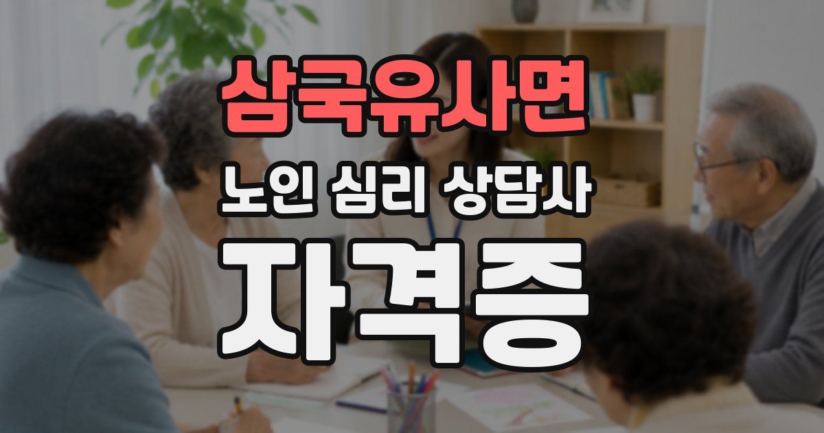 삼국유사면 노인 심리 상담사 자격증
