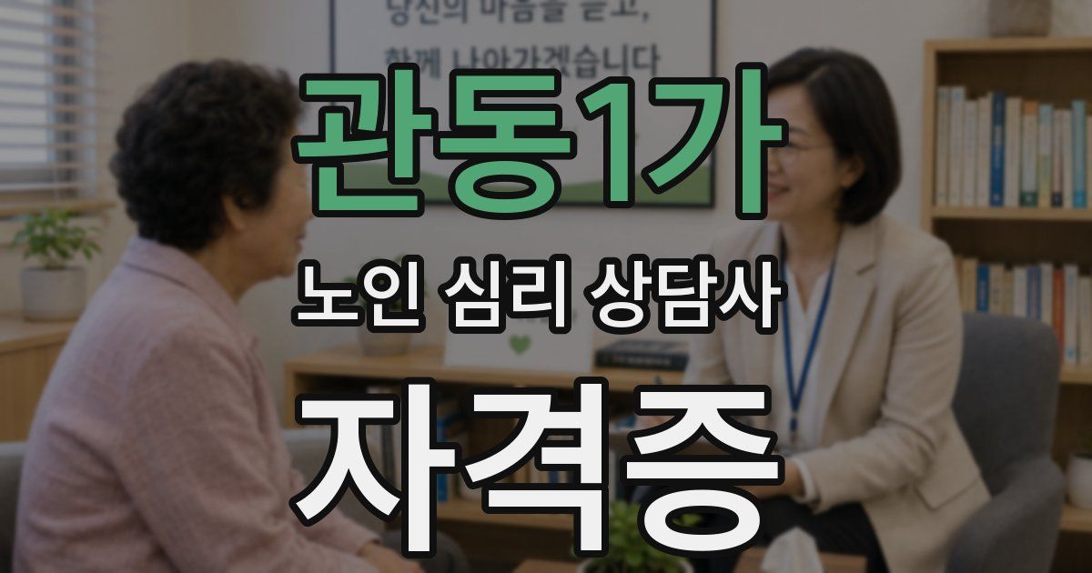 관동1가 노인 심리 상담사 자격증