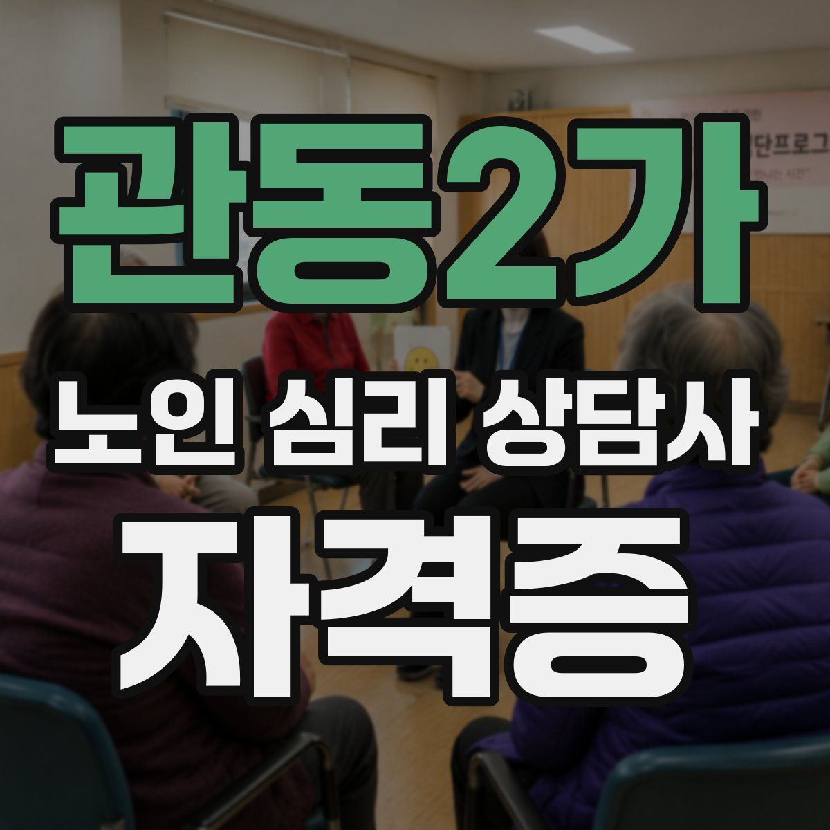 관동2가 노인 심리 상담사 자격증