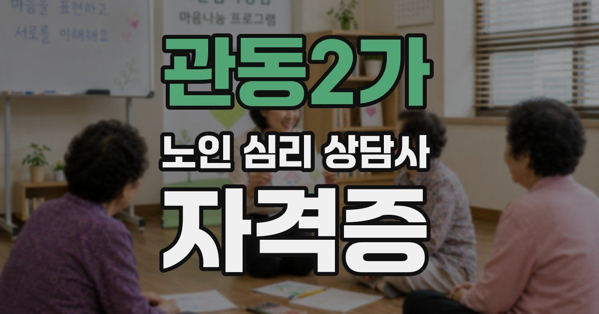 관동2가 노인 심리 상담사 자격증