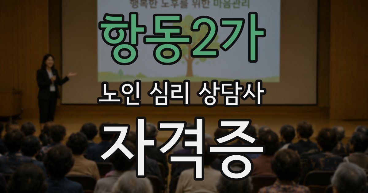 항동2가 노인 심리 상담사 자격증