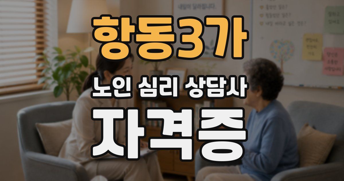 항동3가 노인 심리 상담사 자격증