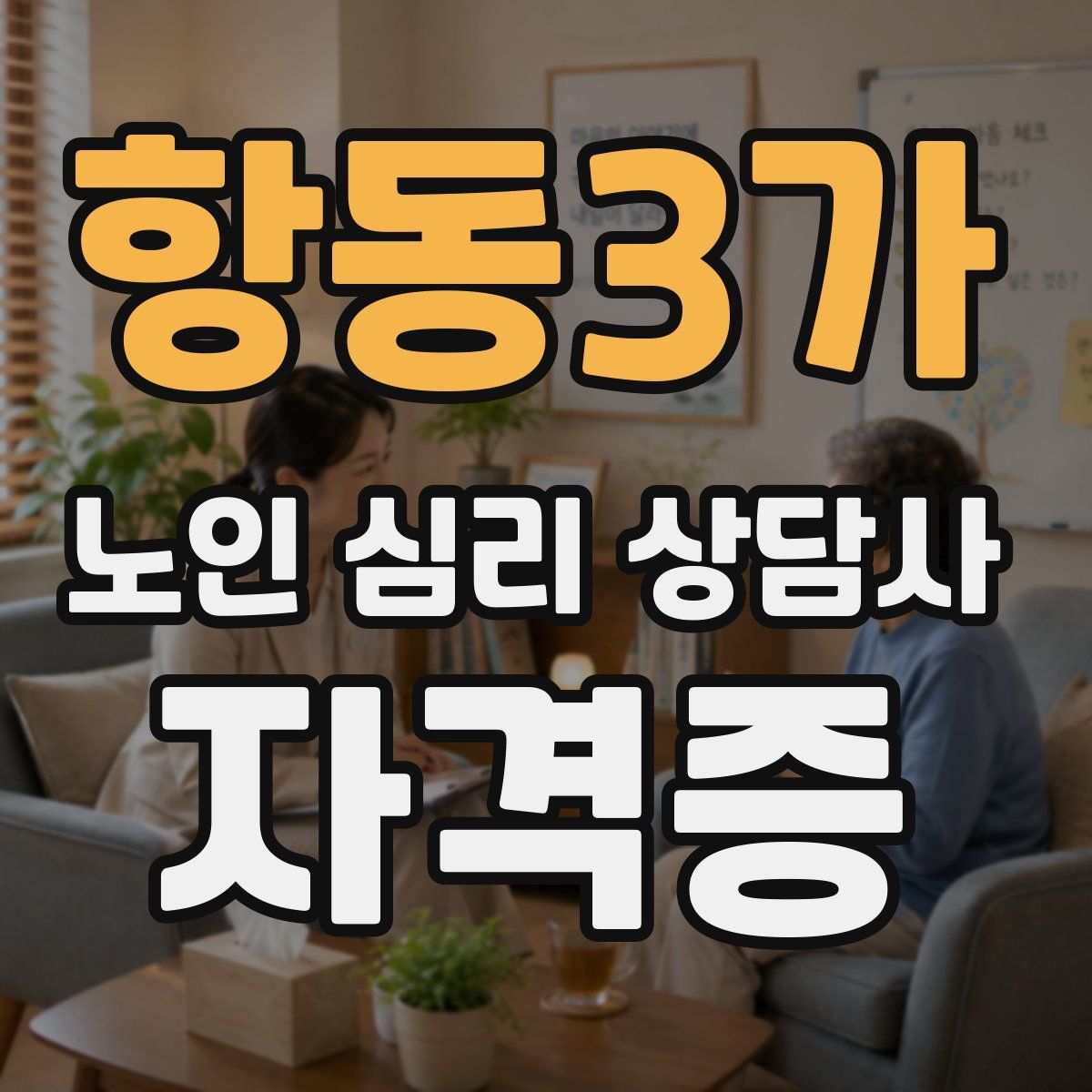 항동3가 노인 심리 상담사 자격증