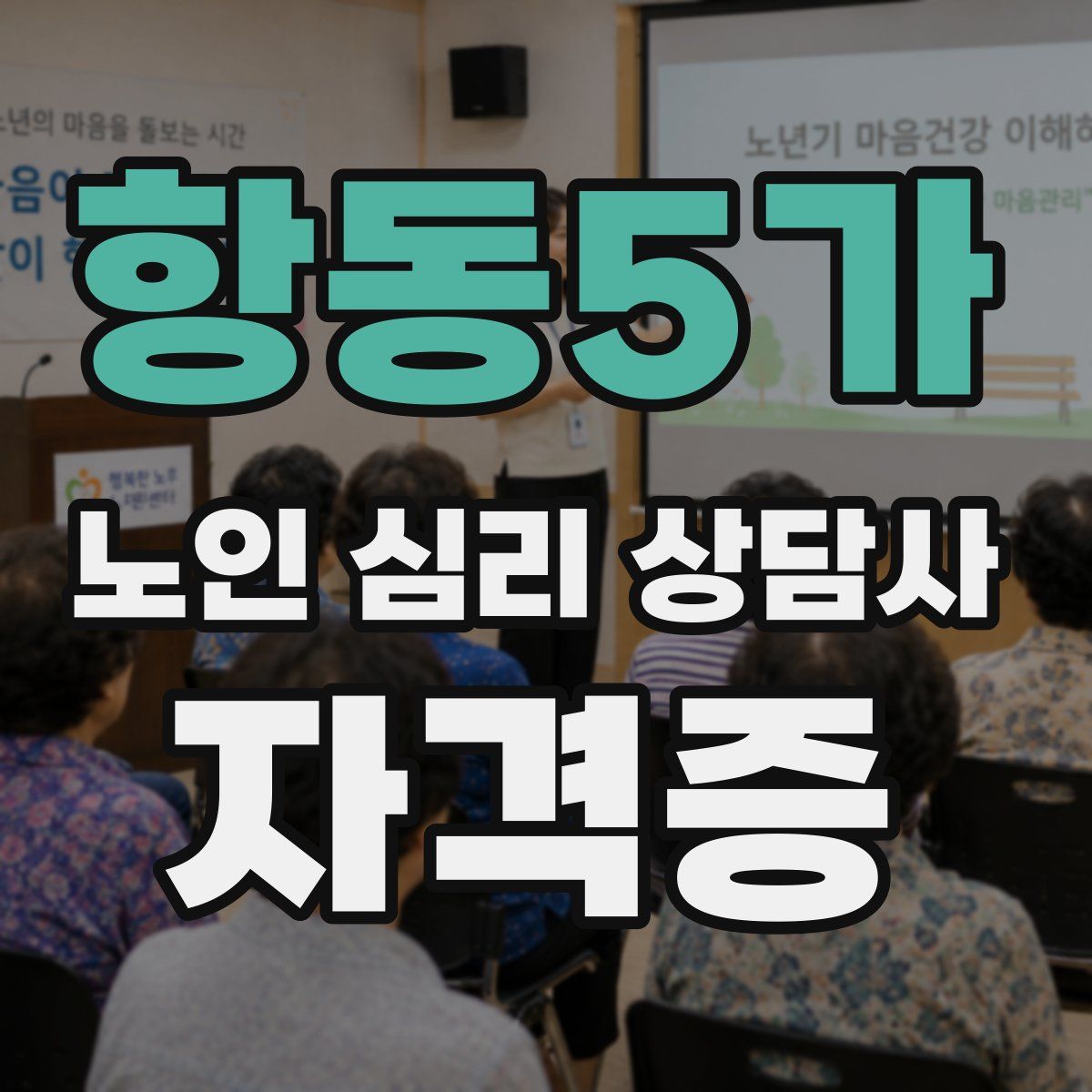 항동5가 노인 심리 상담사 자격증