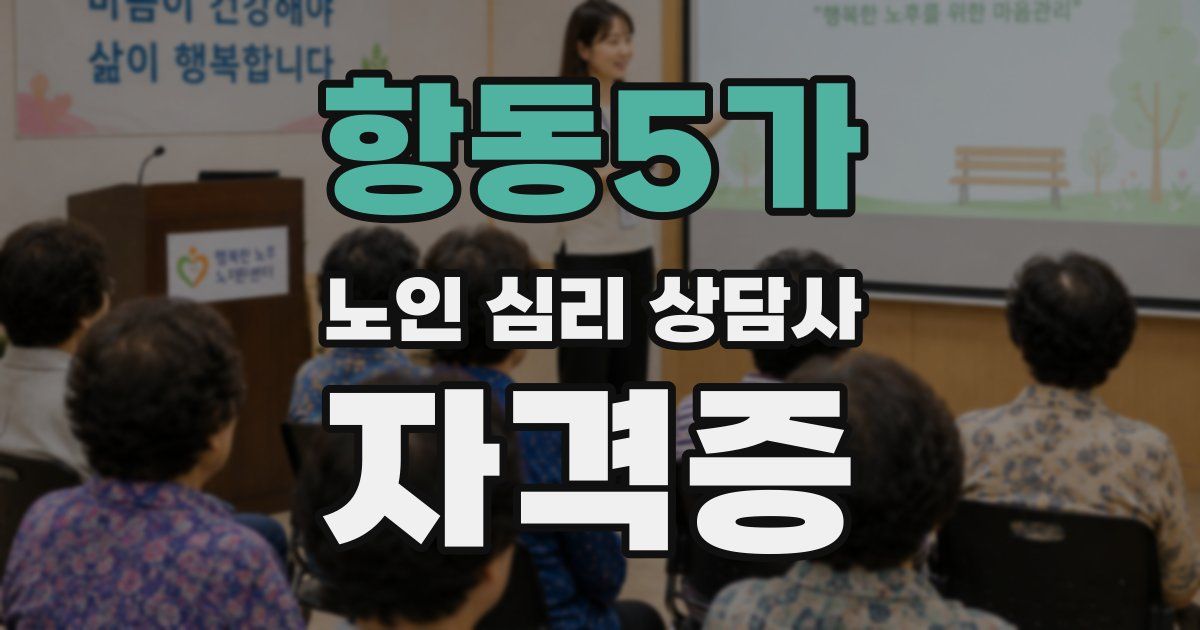 항동5가 노인 심리 상담사 자격증