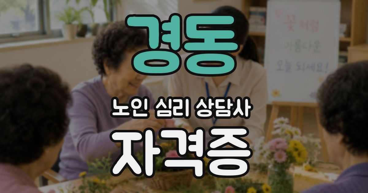 경동 노인 심리 상담사 자격증