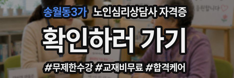송월동3가 노인 심리 상담사 자격증