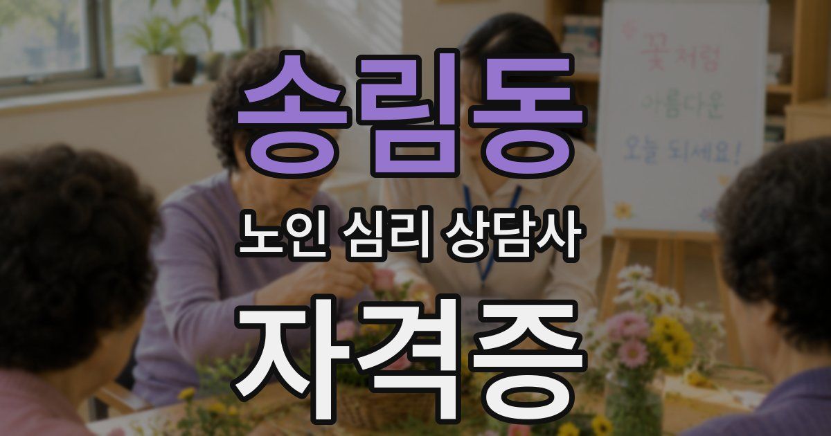 송림동 노인 심리 상담사 자격증