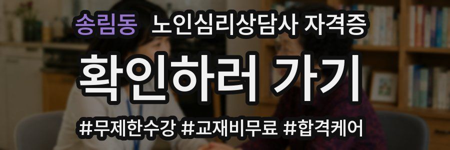 송림동 노인 심리 상담사 자격증