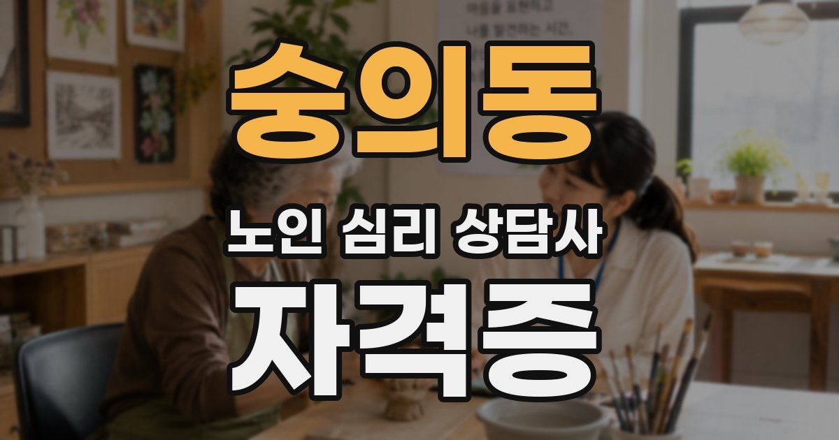 숭의동 노인 심리 상담사 자격증