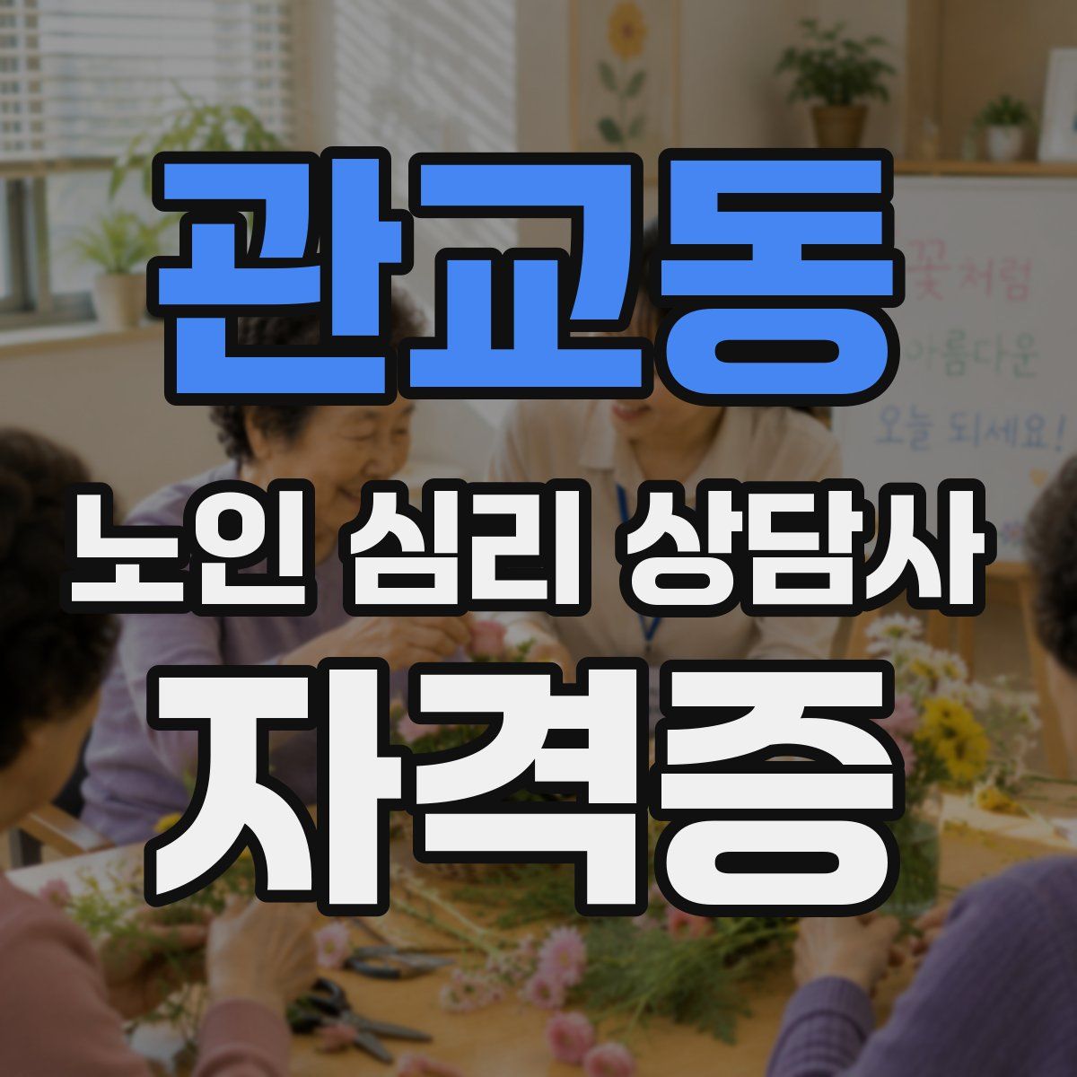 관교동 노인 심리 상담사 자격증