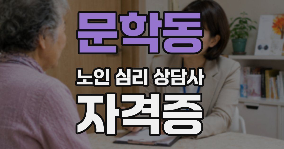 문학동 노인 심리 상담사 자격증