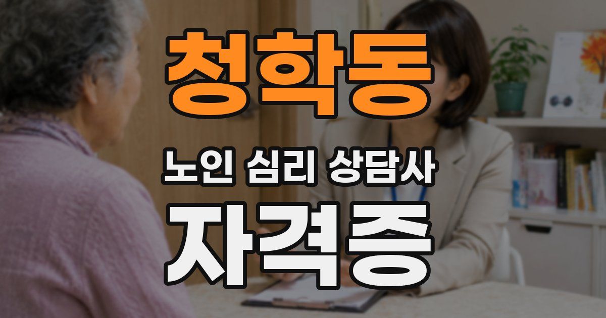 청학동 노인 심리 상담사 자격증