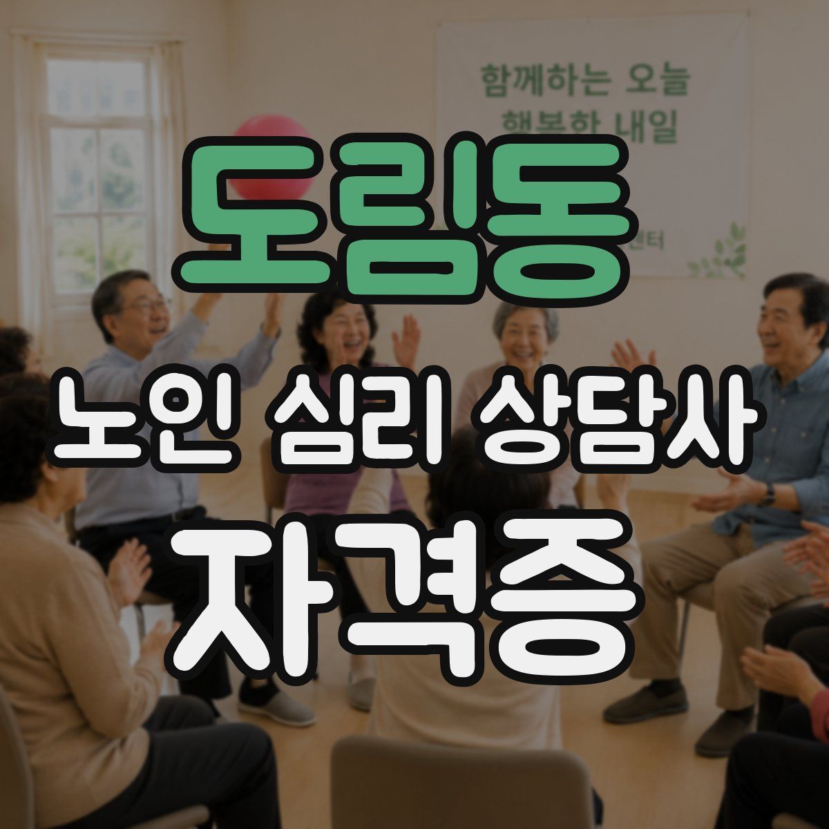 도림동 노인 심리 상담사 자격증
