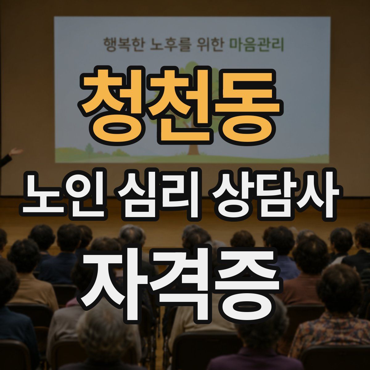 청천동 노인 심리 상담사 자격증