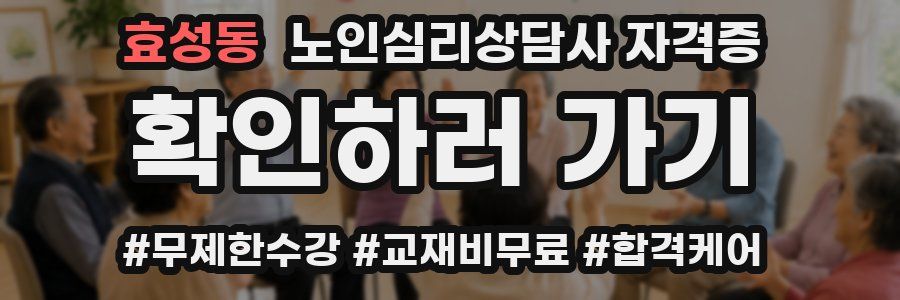 효성동 노인 심리 상담사 자격증