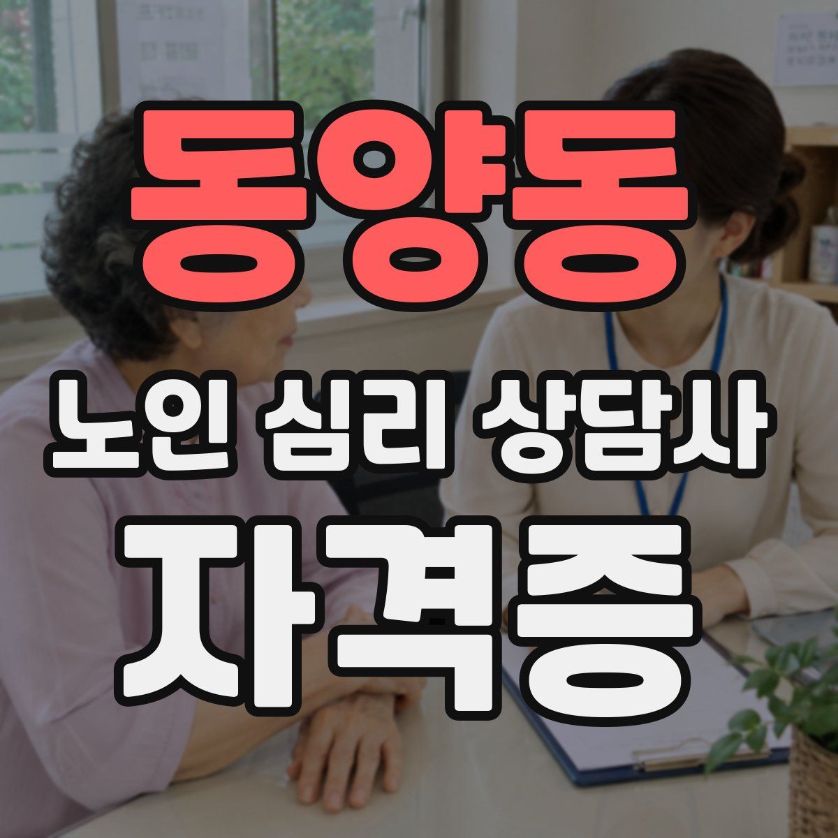 동양동 노인 심리 상담사 자격증