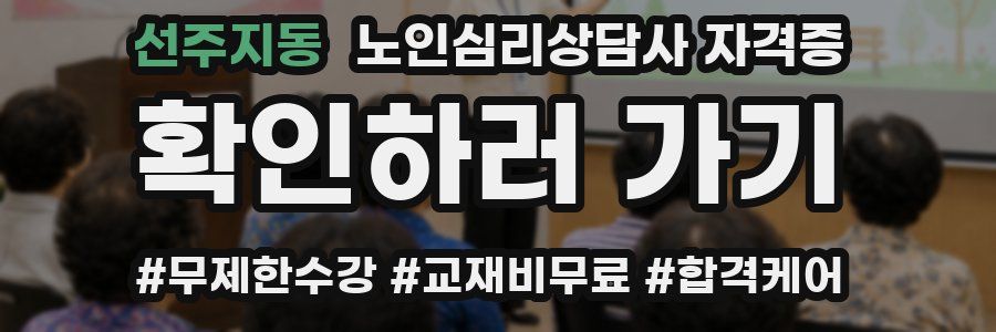 선주지동 노인 심리 상담사 자격증