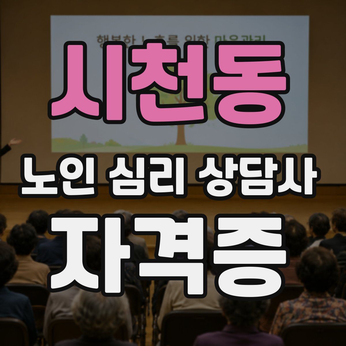시천동 노인 심리 상담사 자격증