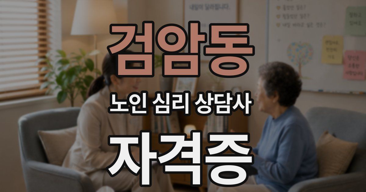 검암동 노인 심리 상담사 자격증