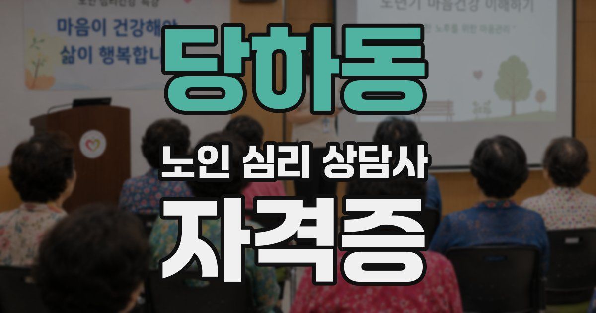 당하동 노인 심리 상담사 자격증