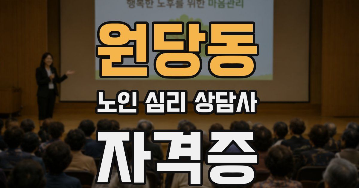 원당동 노인 심리 상담사 자격증