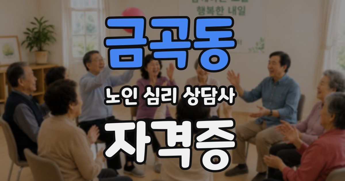 금곡동 노인 심리 상담사 자격증