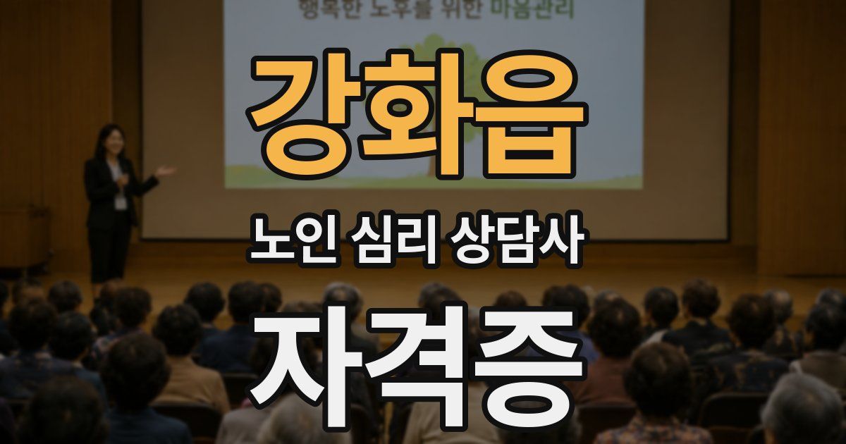 강화읍 노인 심리 상담사 자격증