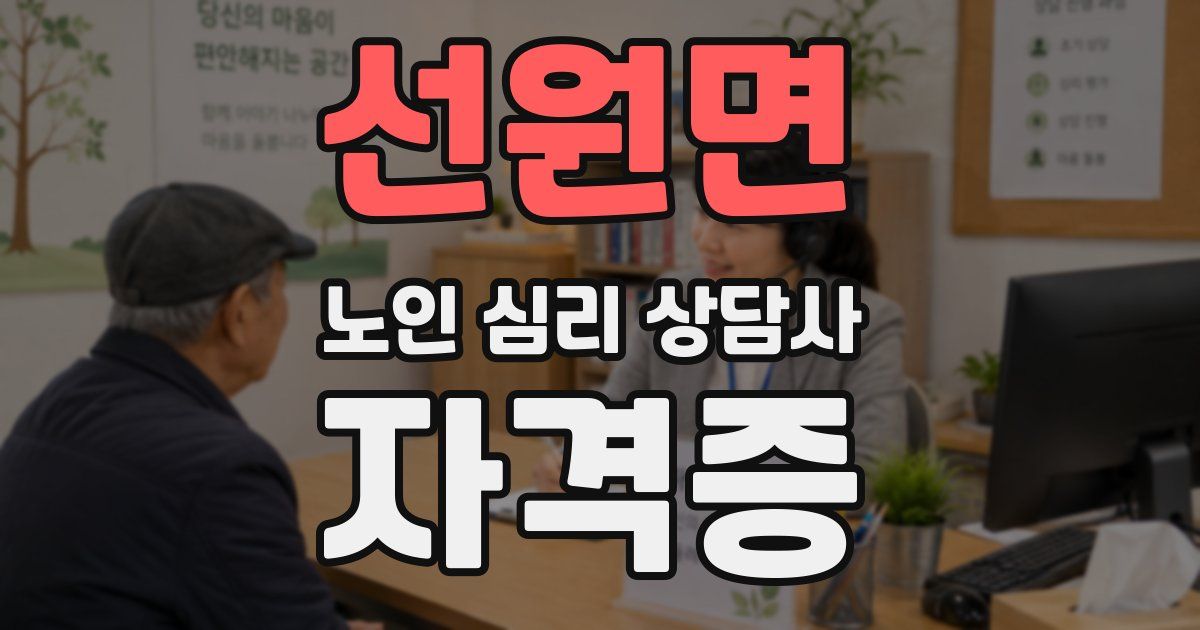 선원면 노인 심리 상담사 자격증