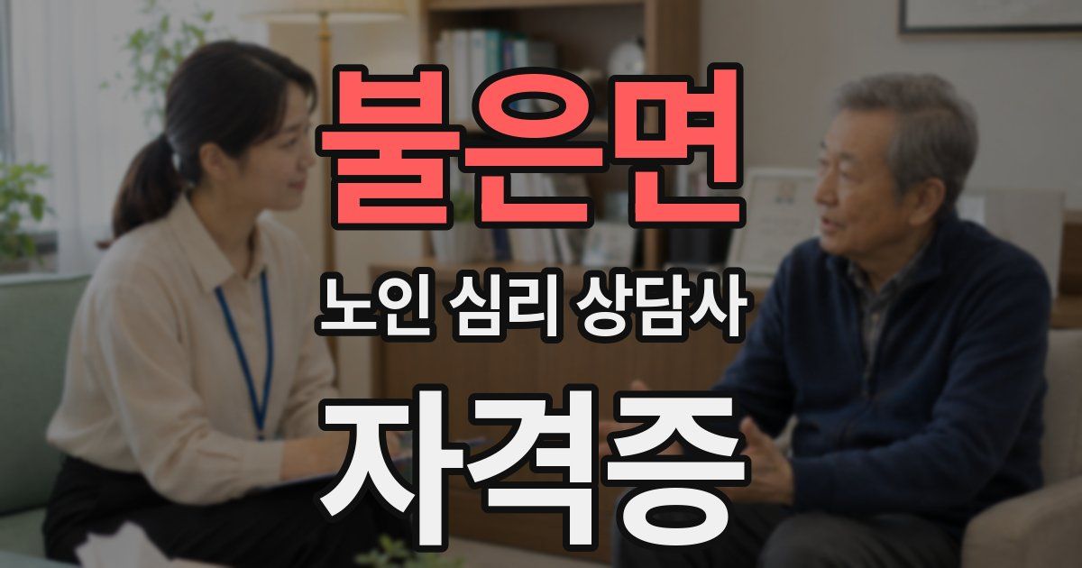 불은면 노인 심리 상담사 자격증