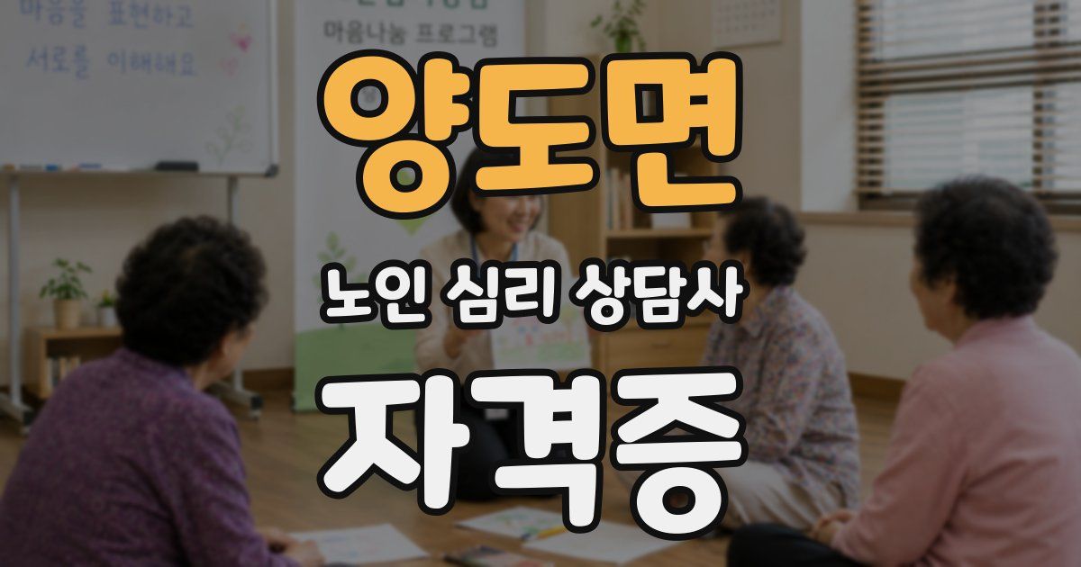 양도면 노인 심리 상담사 자격증