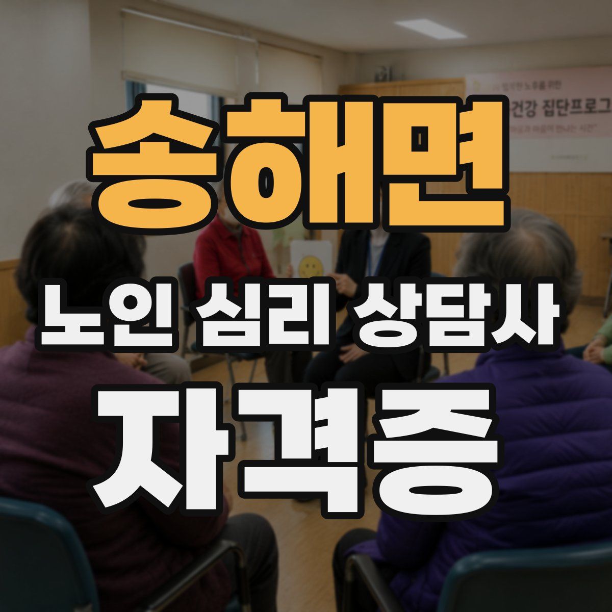 송해면 노인 심리 상담사 자격증