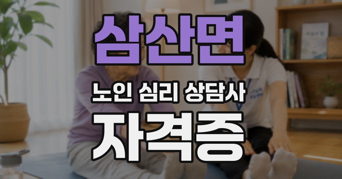 삼산면 노인 심리 상담사 자격증