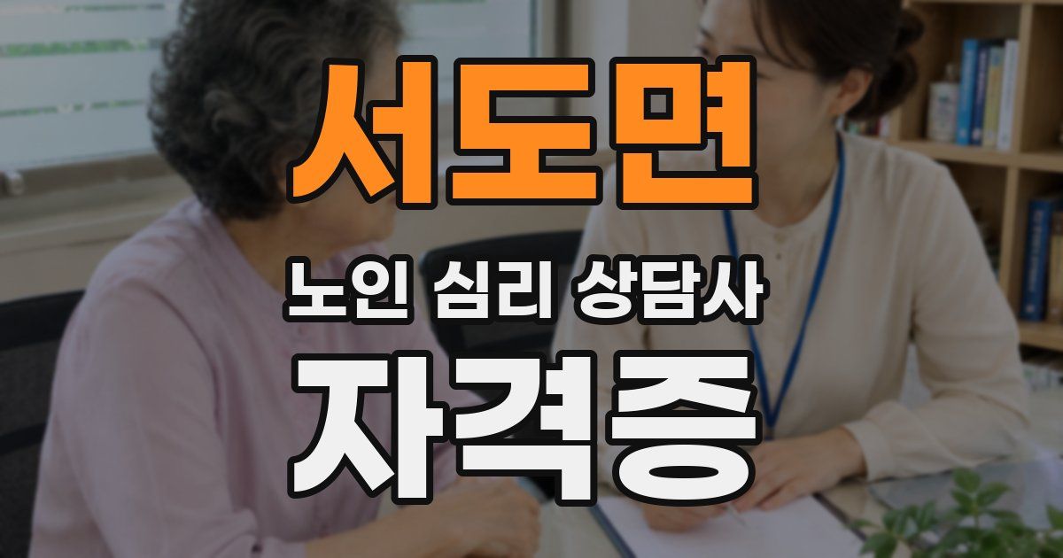 서도면 노인 심리 상담사 자격증