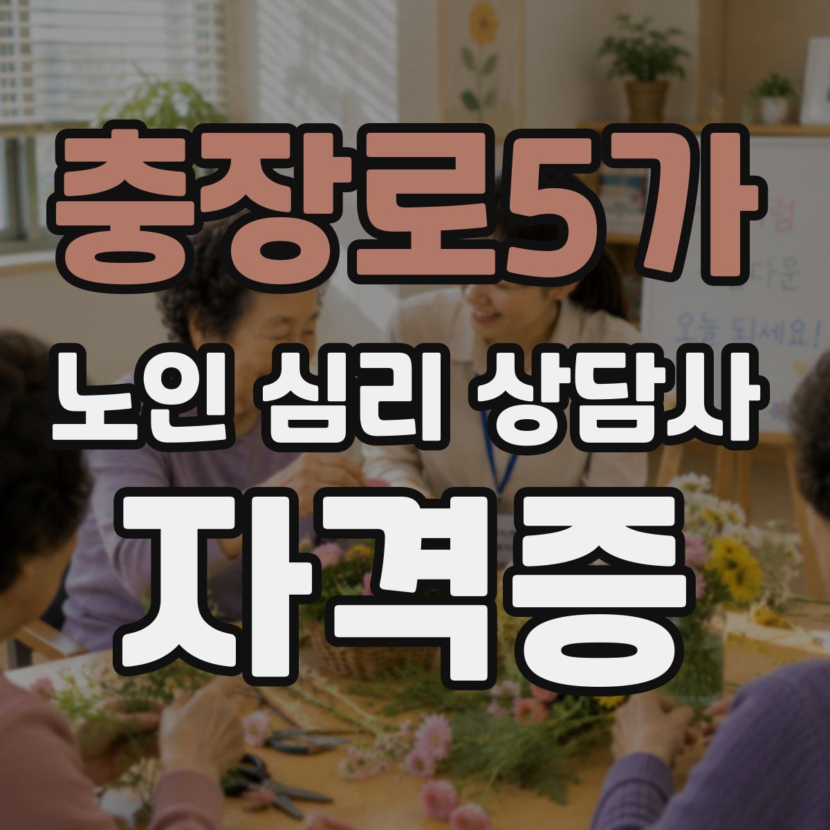 충장로5가 노인 심리 상담사 자격증