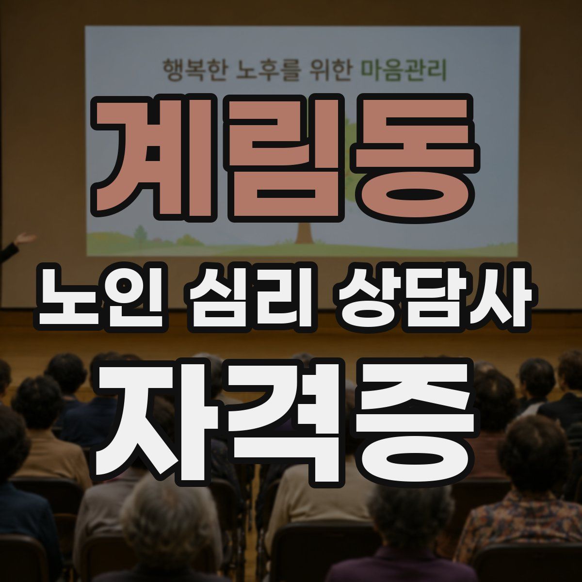 계림동 노인 심리 상담사 자격증