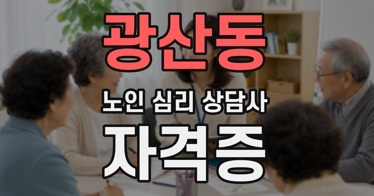 광산동 노인 심리 상담사 자격증