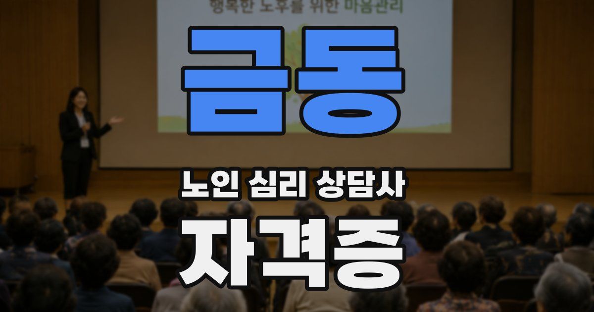 금동 노인 심리 상담사 자격증