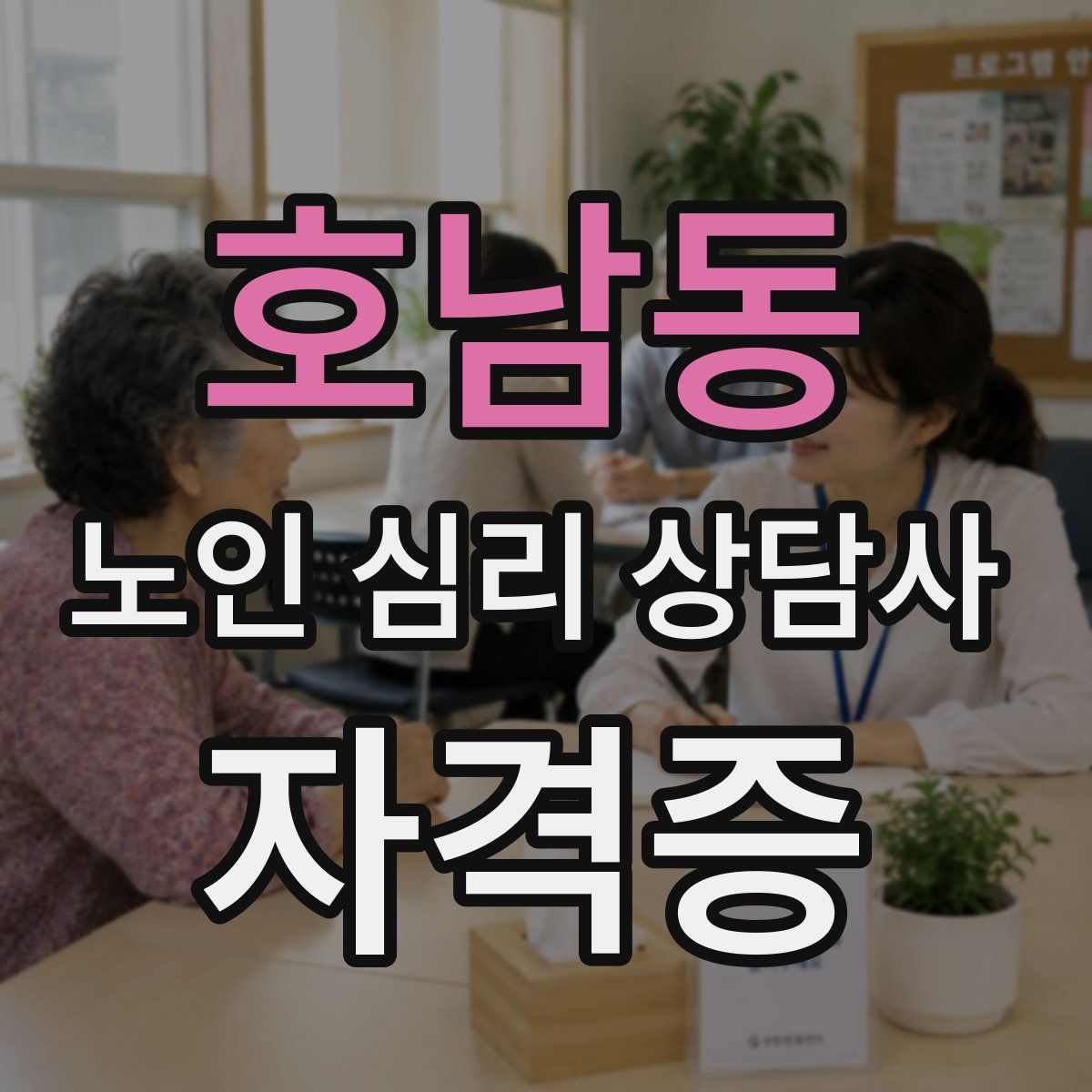 호남동 노인 심리 상담사 자격증