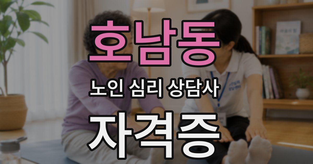 호남동 노인 심리 상담사 자격증