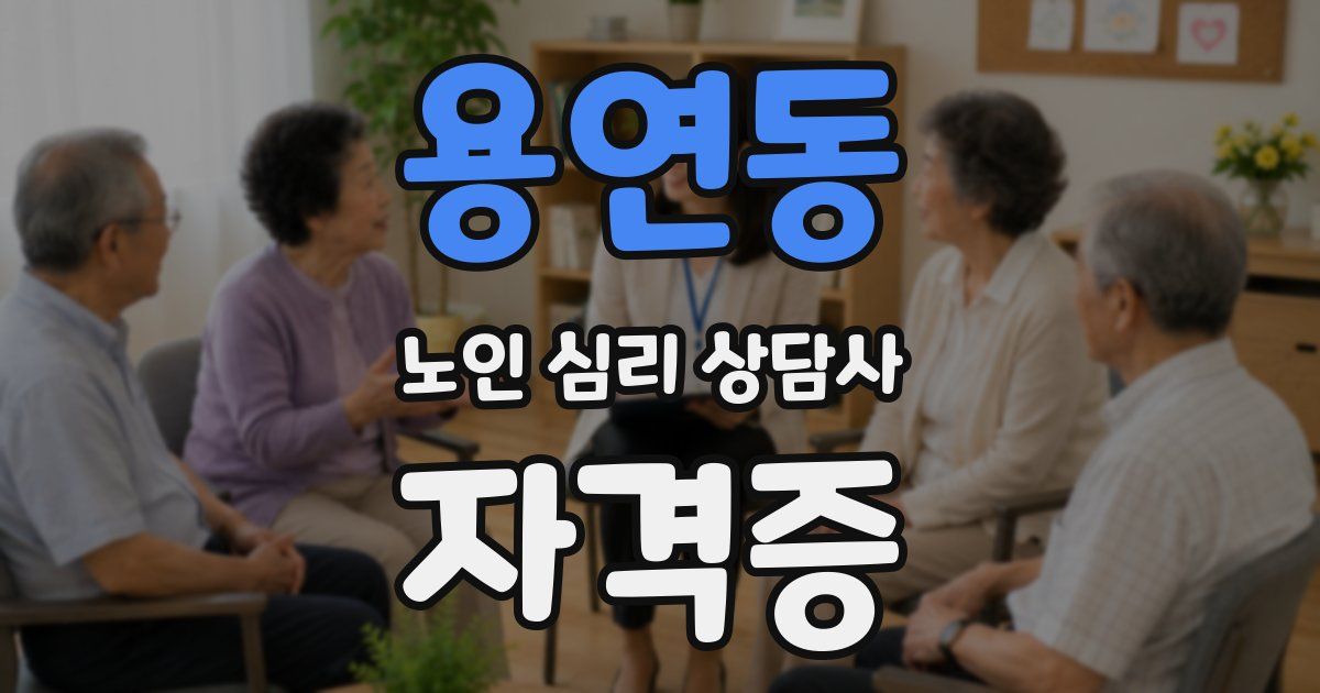 용연동 노인 심리 상담사 자격증
