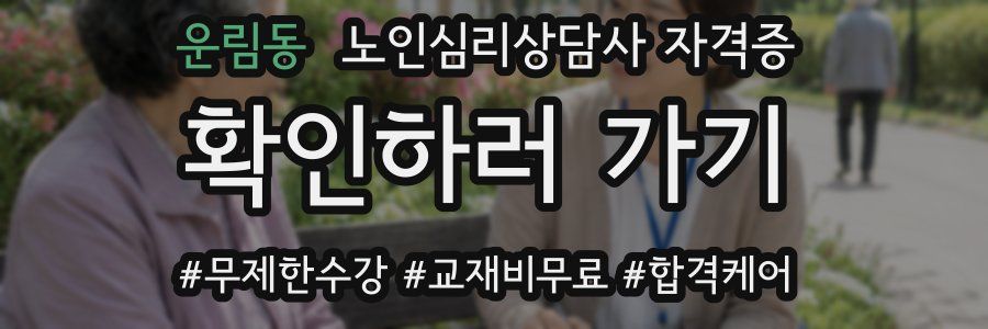 운림동 노인 심리 상담사 자격증